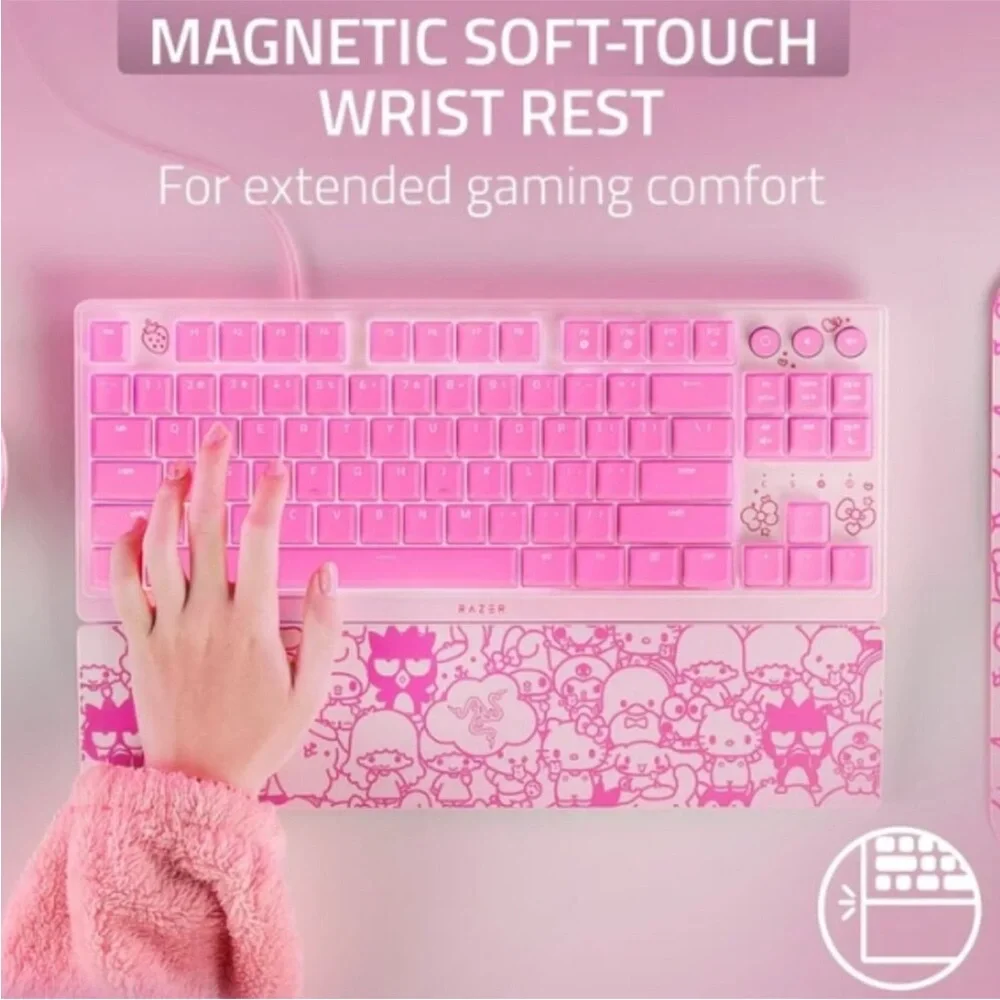 BNIB Razer x Hello Kitty Ornata v3 Tenkeyless Gaming Keyboard, Pink